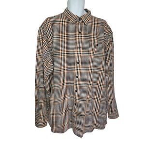 Bob Timberlake Long Sleeve Button Down Shirt Heavyweight Check Flannel‎ Mens 2XL